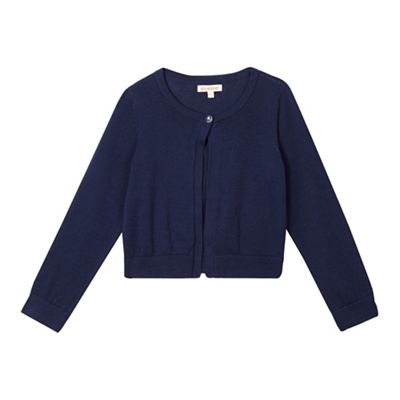 bluezoo Girls' navy knitted cardigan